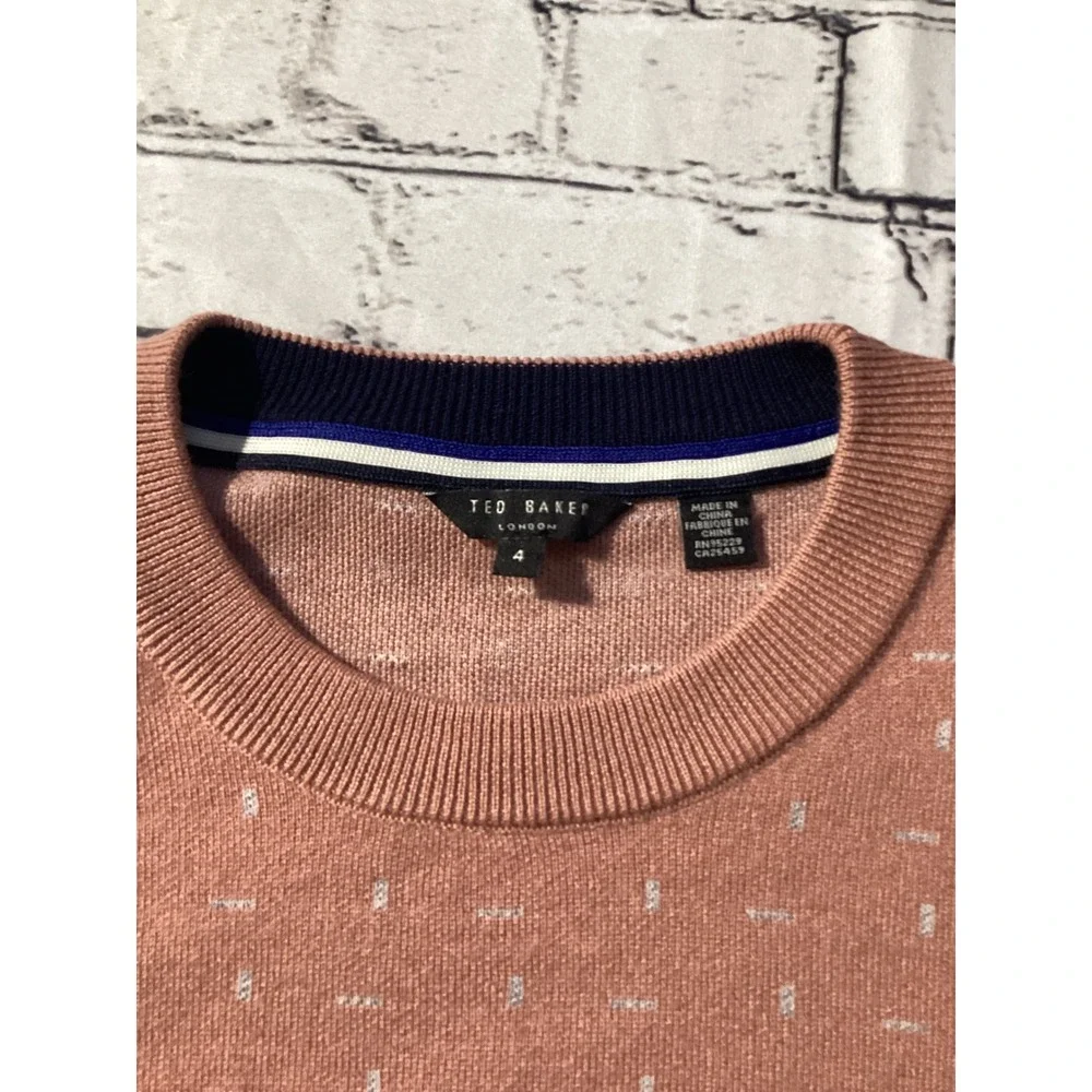 Ted Baker London Woman's/Men's Dusty Rose Geometric Crew Neck Sweater Size 4